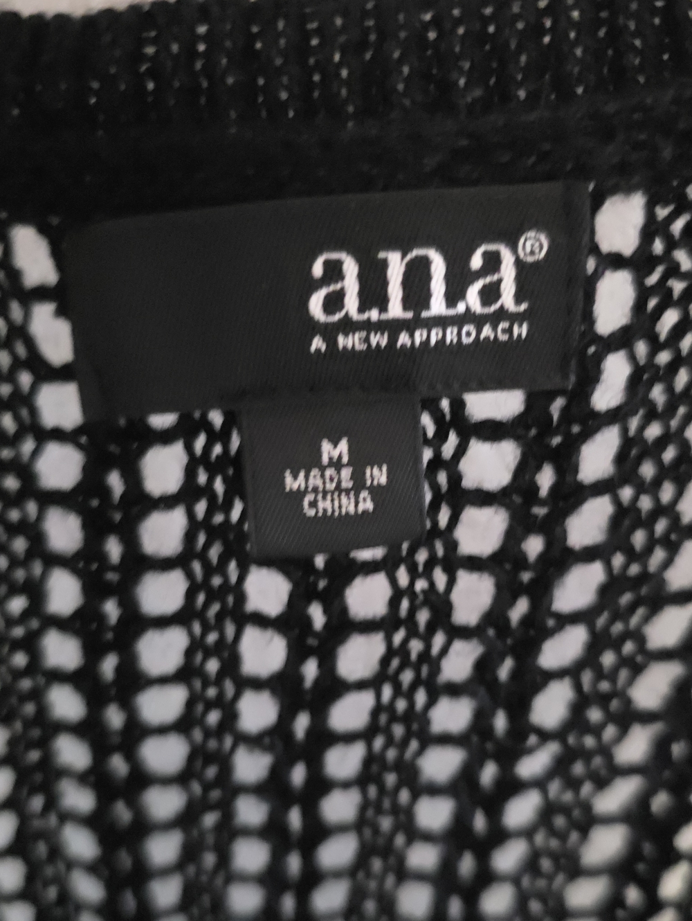 a.n.a Black Open Knit Top